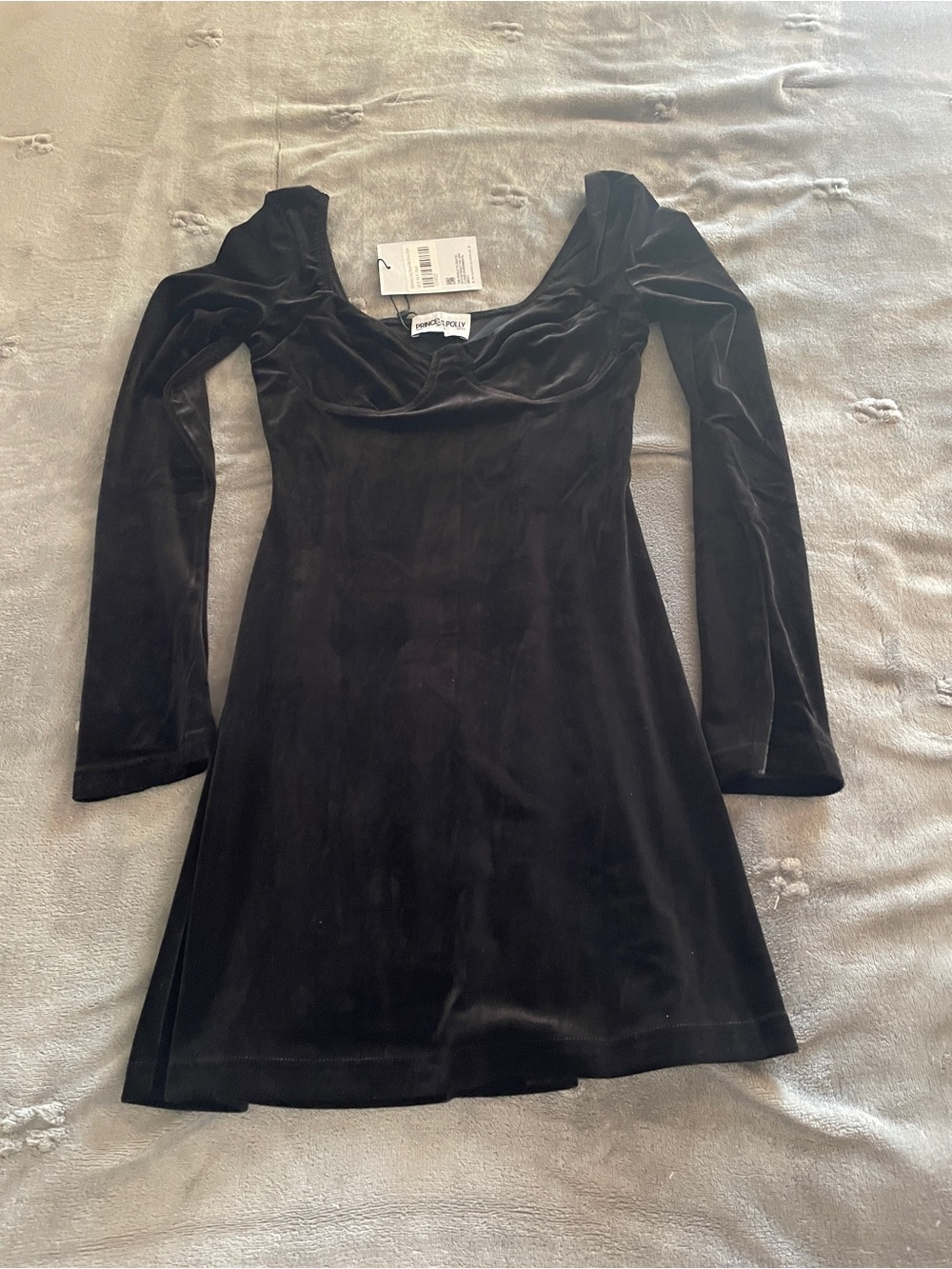 Princess Polly Mahoney Long Sleeve Mini Dress Black